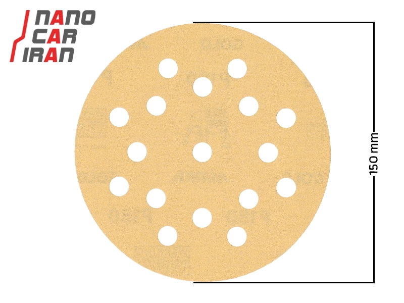 سنباده سایز 150 میلی متری (6 اینچ) میرکا درجه زبری P60 Mirka 150mm Sanding Disc P60 Grit